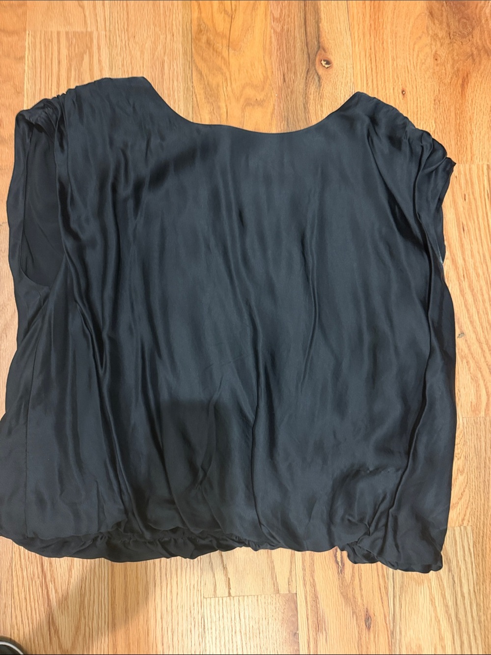 Anthropologie Black Sleeveless Draped Blouson Top